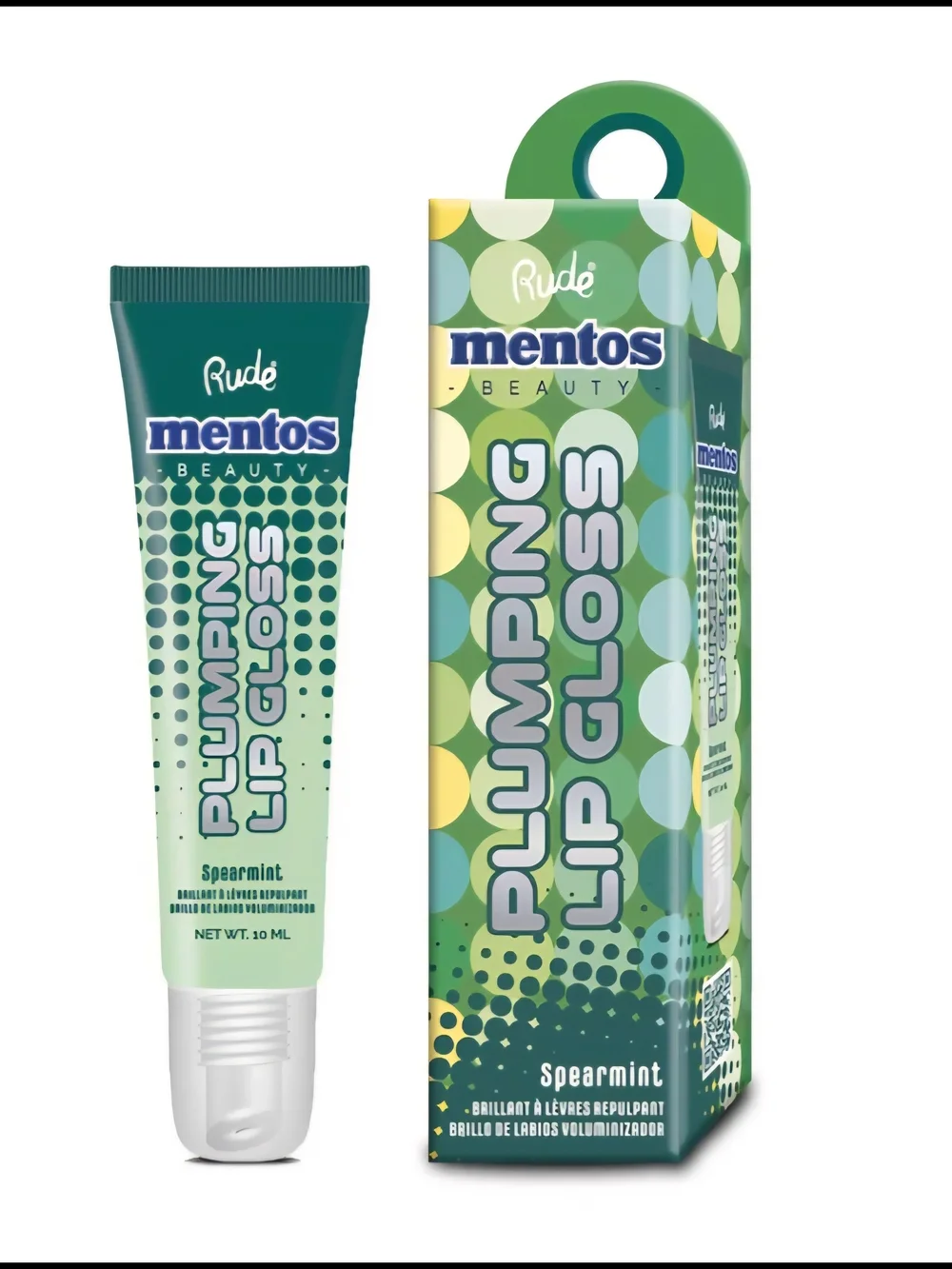 Rude Cosmetics x Mentos Plumping Lip Gloss Fresh Mint Spearmint Pack Of 2